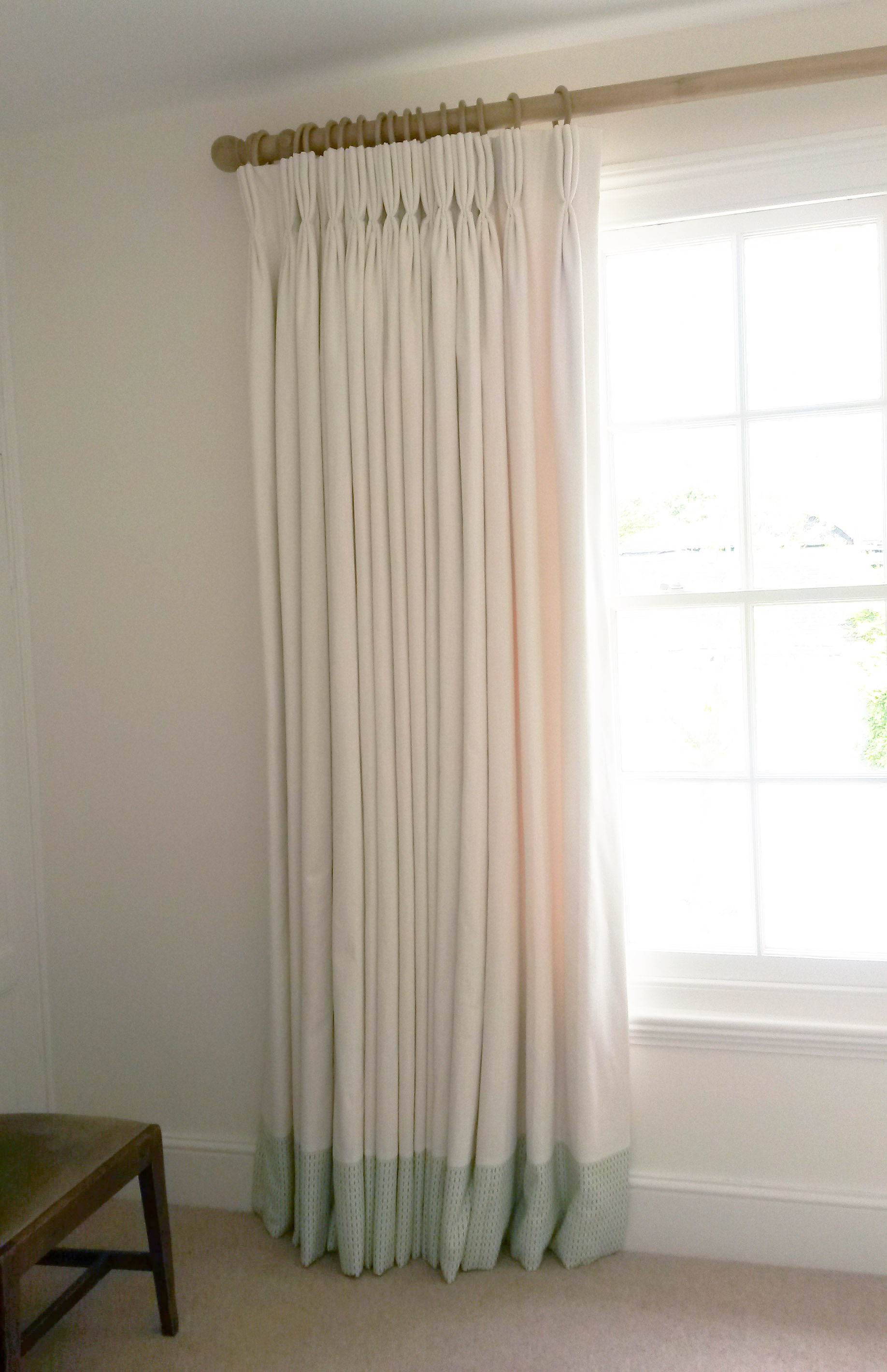 Lined and interlined triple / pinch pleat made to measure curtains, Dumbleton