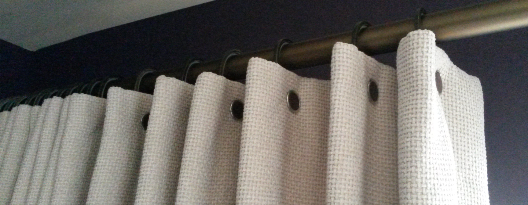 Walcot House pleating rings and rivets used on interlined curtains - Oxford