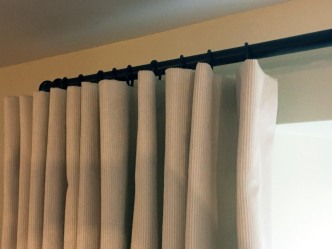 Mock wave curtains in Designers Guild corduroy on French 19mm curtain pole